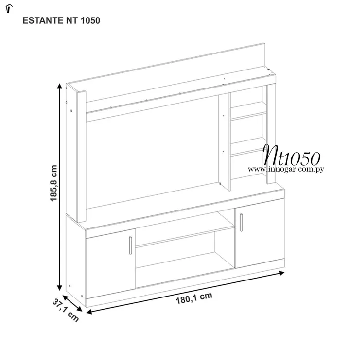 Estante Nt1050 / Nogal Trend - Off White, foto 2