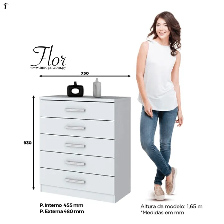 Comoda Flor de Lis / Blanco, foto 2