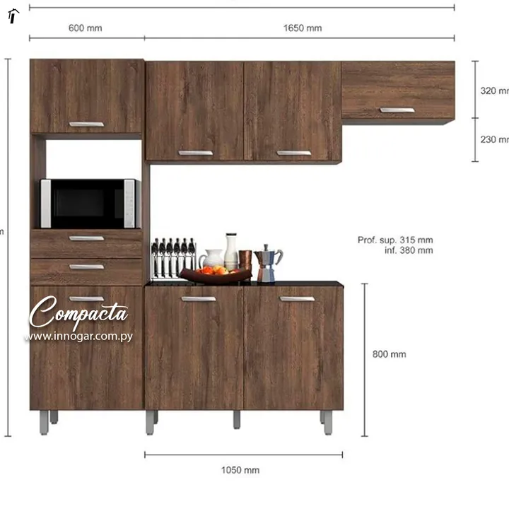 Kit Cocina Compacta Carvalho, foto 3