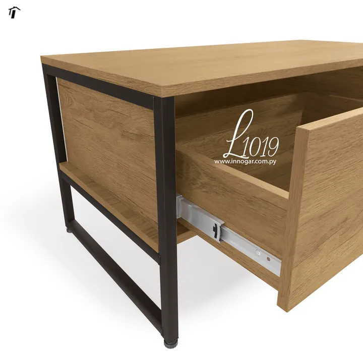 Mesa de Centro con Cajón L1019 - Freijo - Negro Fosco, foto 2