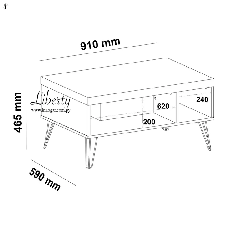 Mesa Centro Liberty / Negro, foto 2