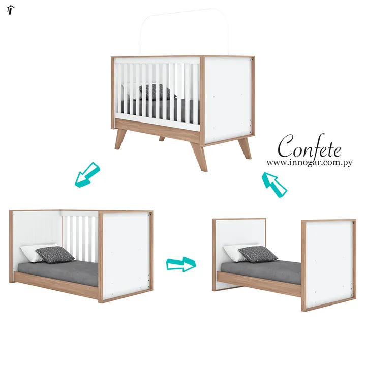 Cuna mini cama Confete / Blanco Jequitiba, foto 3