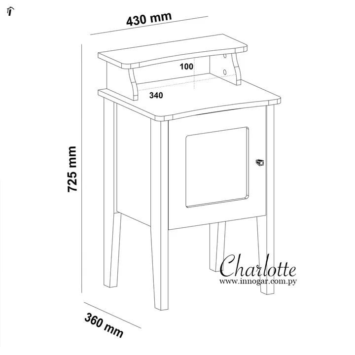 Mesa Lateral Charlotte / Menta Roble, foto 2