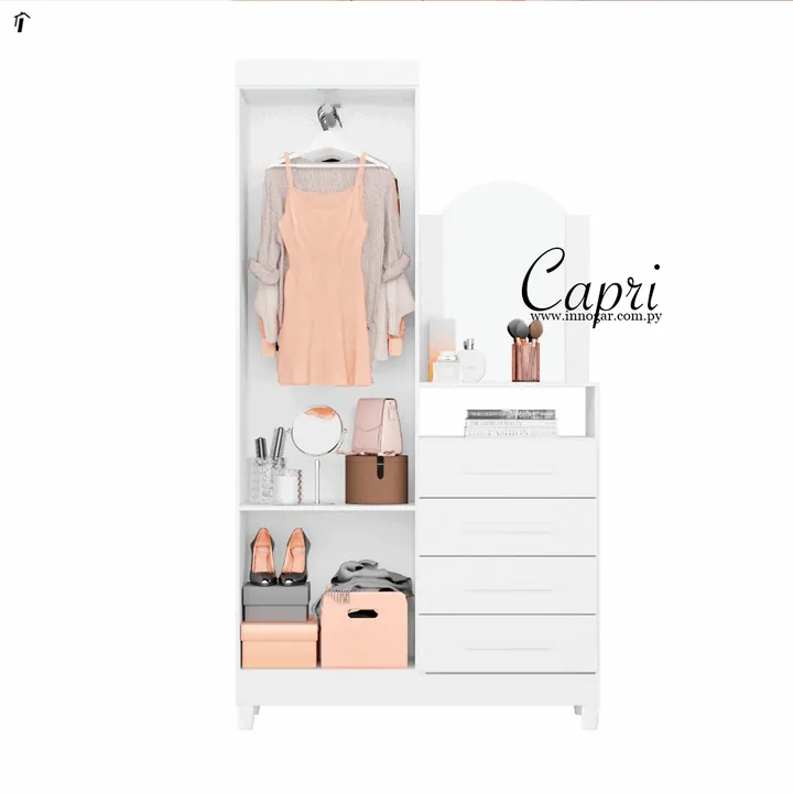 Comoda Ropero Capri / Blanco - Azul, foto 2