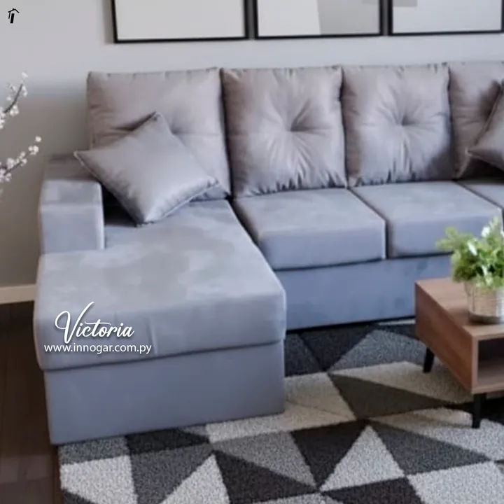 Sofa Victoria 3L con Chaise Gris Claro, foto 2