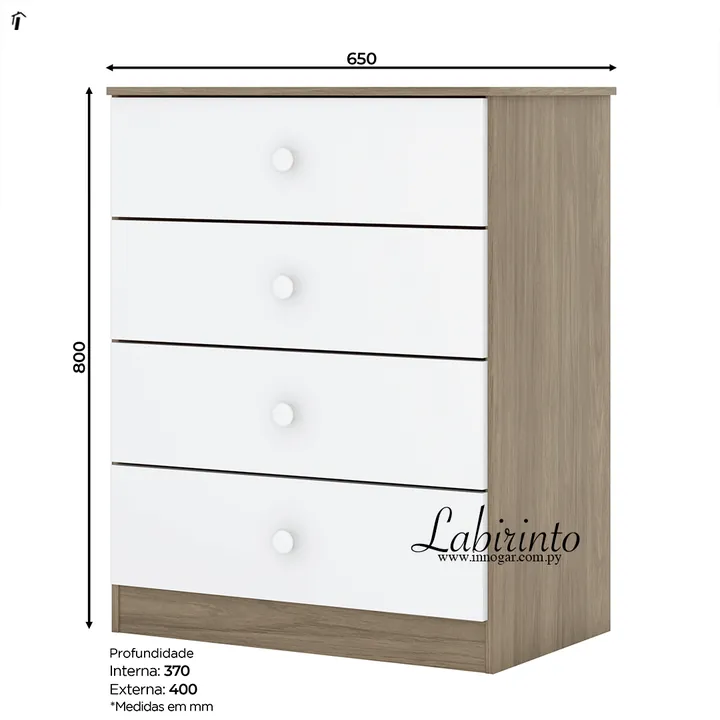 Comoda Labirinto / Rustico Blanco, foto 2