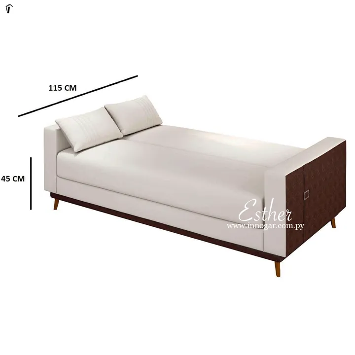 Sofa Cama Esther / Marron Blanco, foto 2