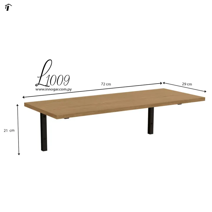 Repisa L1009 - Freijo - Negro Fosco, foto 4