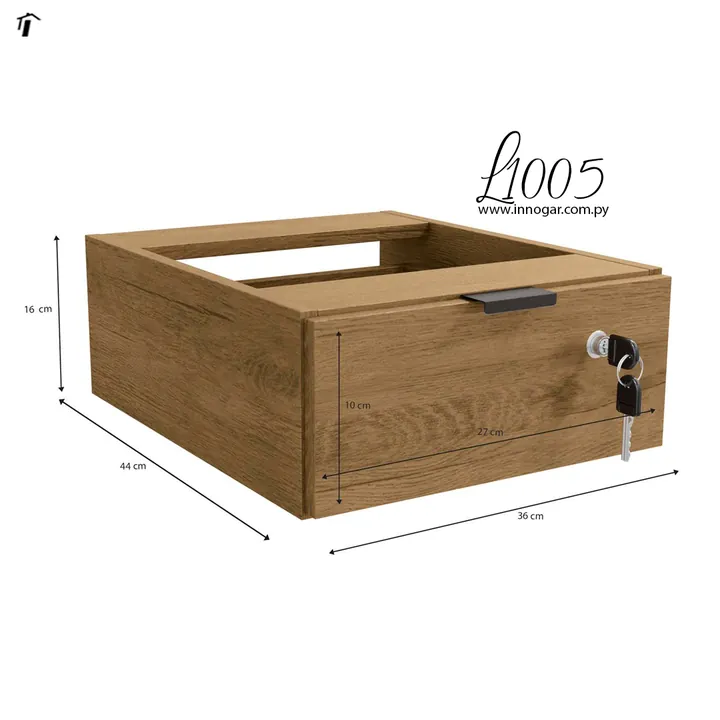 Cajonero con llave L1005 - Freijo, foto 3