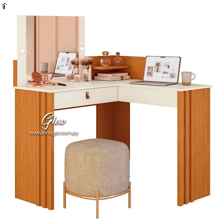 Tocador Escritorio Glow Freijo Off White, foto 2