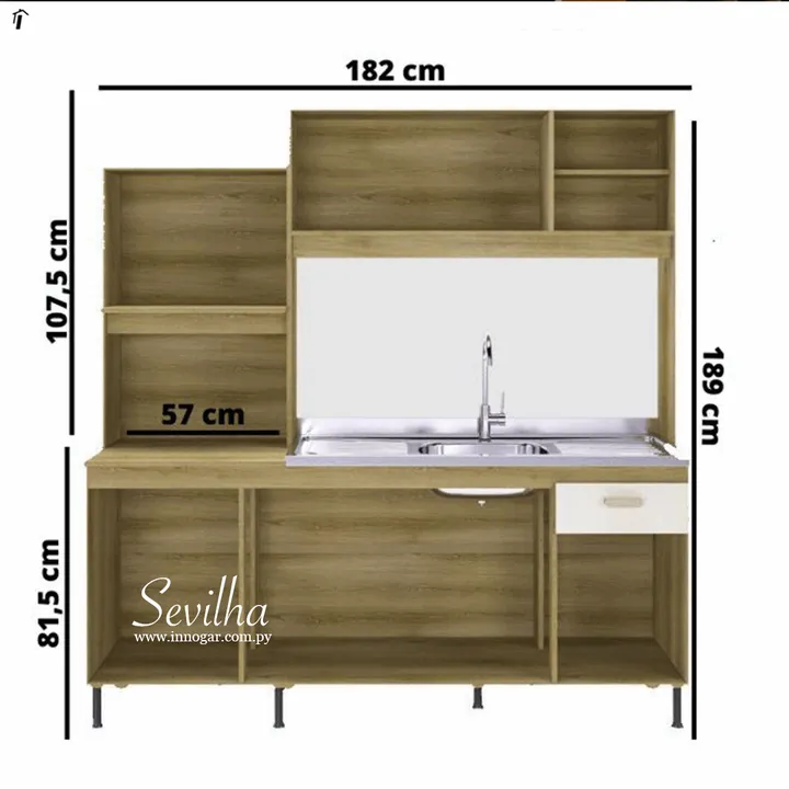 Kit Cocina Sevilha / Castaño - Off White, foto 2