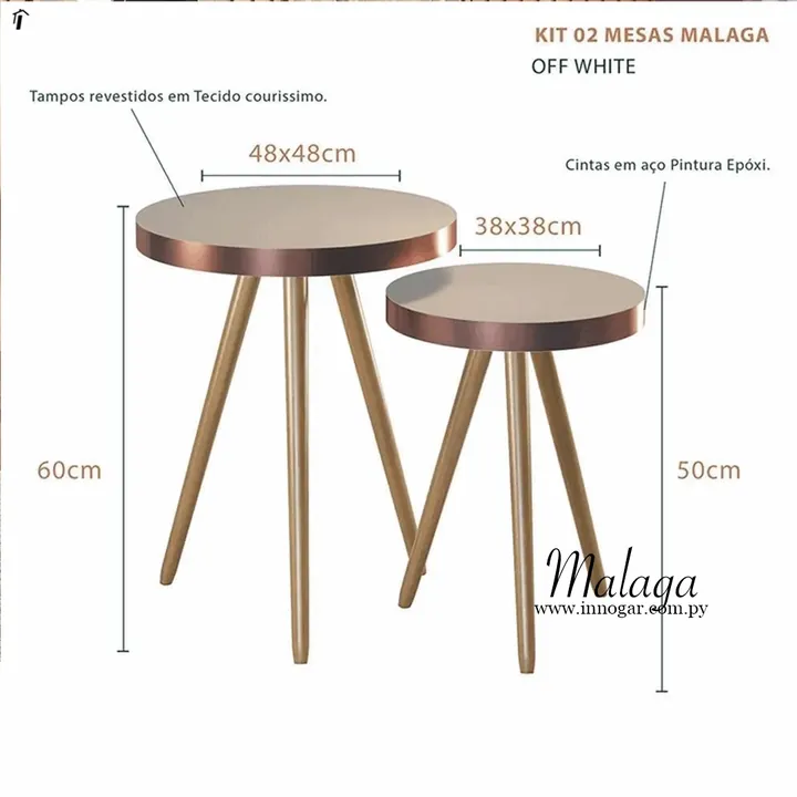 Kit Mesa lateral Malaga / Courissimo Off White, foto 2