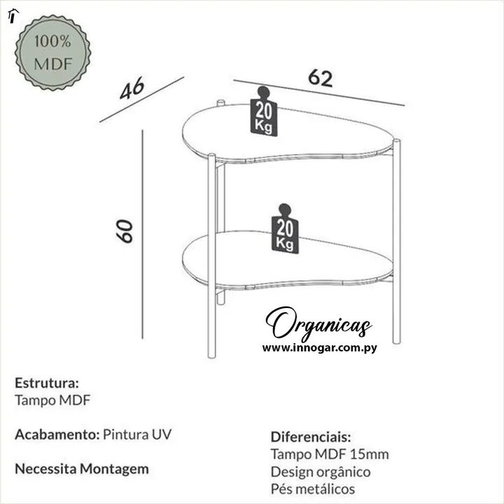 Mesa Lateral Organica Nature, foto 2