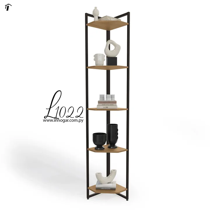 Estante Esquinero L1022 - Freijo , Negro Fosco, foto 2